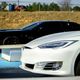 Image for article titled Dodge Challenger Hellcat Spills Its Guts While Losing Drag Race To A Tesla